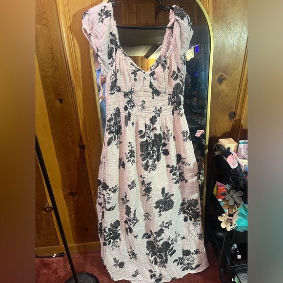 Free People Forget Me Not Floral Milkmaid Midi Dress - Picture 11 of 11